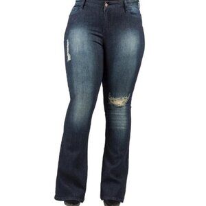 Women's Flare & Wide Leg Jeans - Dark Blue